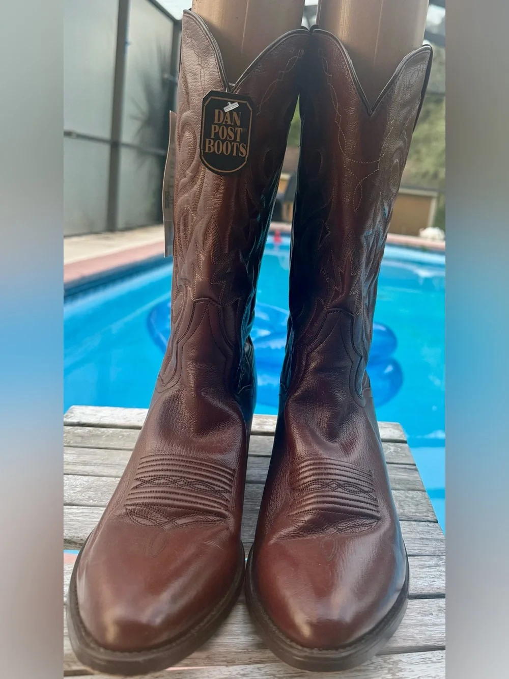 DAN POST MILWAUKEE WESTERN ROUND TOE BOOTS ANTIQUE TAN MENS SIZE 13~NEW* (READ)
